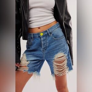 Free People OneTeaspoon Stevies High-Waist Boyfriend Shorts Size 26